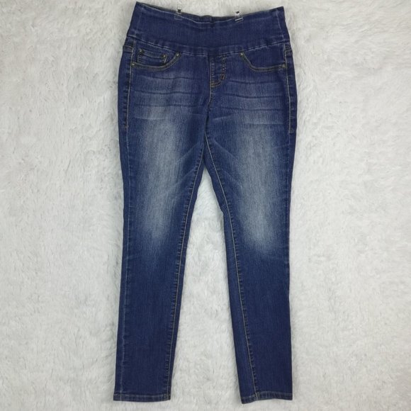 Jag Womens Jeans High Rise Skinny Denim Blue Stone Wash Pull On Petite‎ 2P - Picture 1 of 13